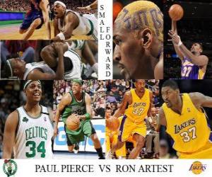 пазл Финале НБА 2009-10, малый вперед, Пол Пирс (Celtics) Рон Артест против (Лейкерс)